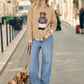 Teddy Bear Crew Neck Intarsia Knit Sweater