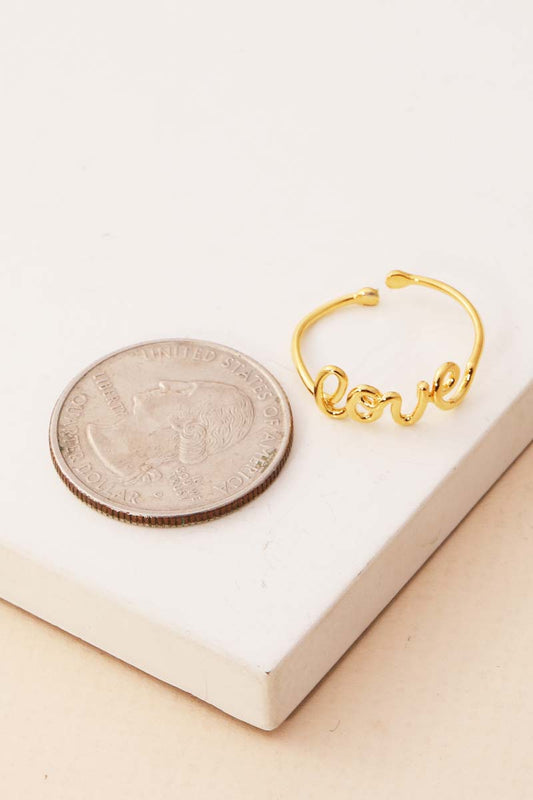 Gold Dipped Handwritten Love Ring