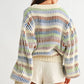 Multicolor Striped Chunky Knit Cardigan