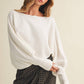 Bateau Neck Dolman Sleeve Pullover