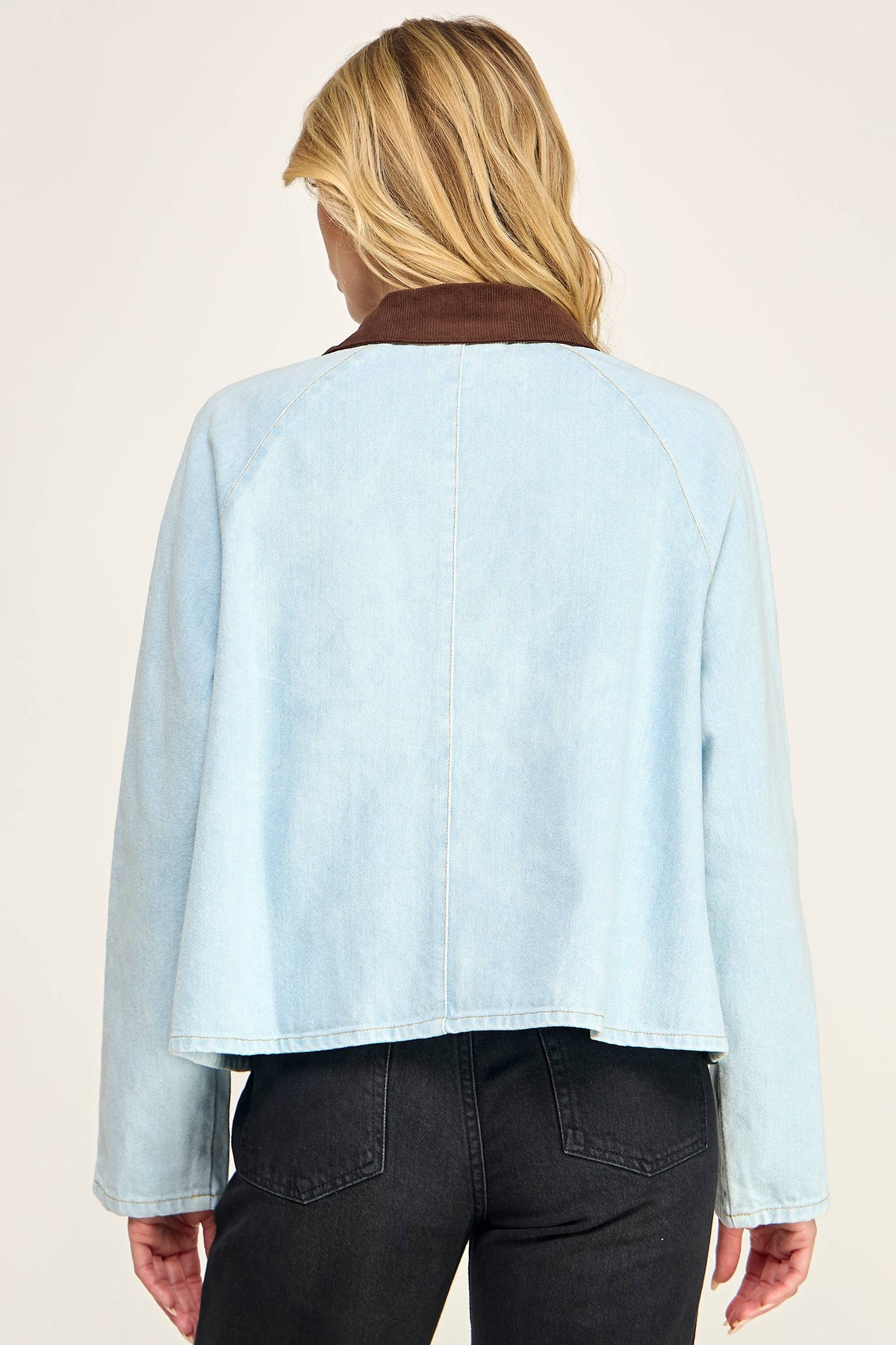 Denim Contrast Collar Jacket