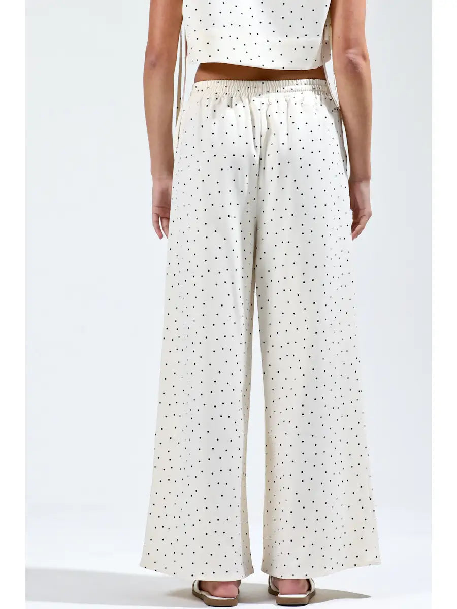 Elastic Waist Polka Dot Pants
