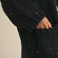 Multi Color Sequins Long Chunky Knit Cardigan