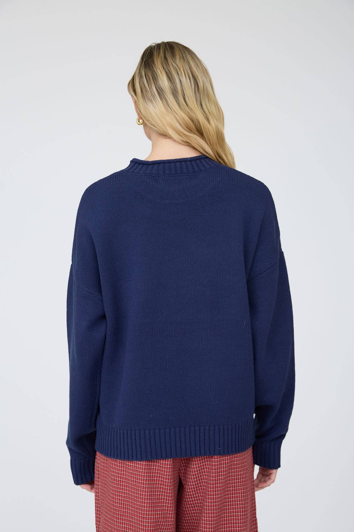 Intarisia Puppy Crew Neck Relaxed Sweater
