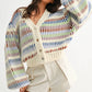Multicolor Striped Chunky Knit Cardigan