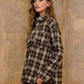 Plaid Collared Long Sleeve Button Down Top