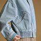 Washed Denim Bomber Style Jacket