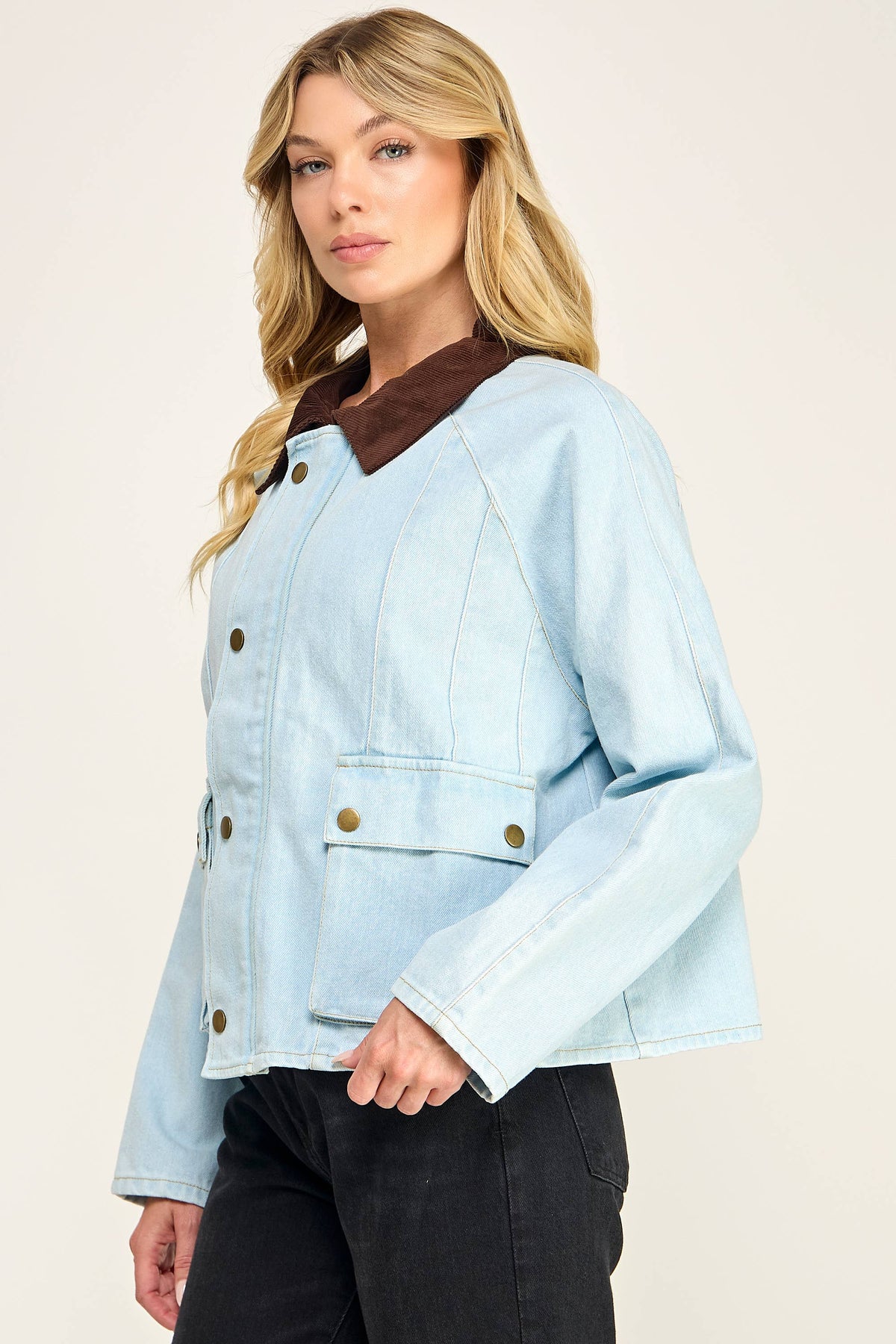 Denim Contrast Collar Jacket