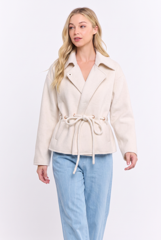 Wool Blend Belted Jacket