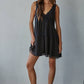 Woven Polyester Plunged V-Neck Sleeveless Mini Dress