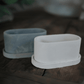 Handmade Oval Concrete Vessel with Base