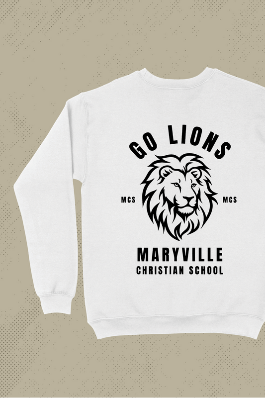 MCS LION White School Crewneck