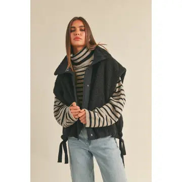 Teddy Fabric Utility Vest Jacket