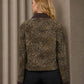 Washed Leopard Jacket with Corduroy Collar