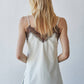 Woven Polyester Satin V-Neck Spaghetti Strap Cami