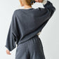 Cotton Fleece Contrast Crewneck Set
