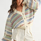 Multicolor Striped Chunky Knit Cardigan