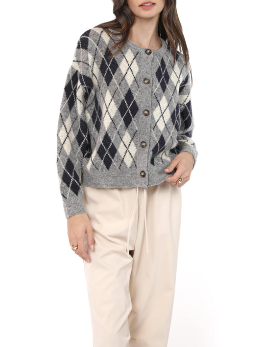 Argyle Sweater Cardigan
