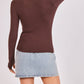 Mock Neck Top W Thumbhole