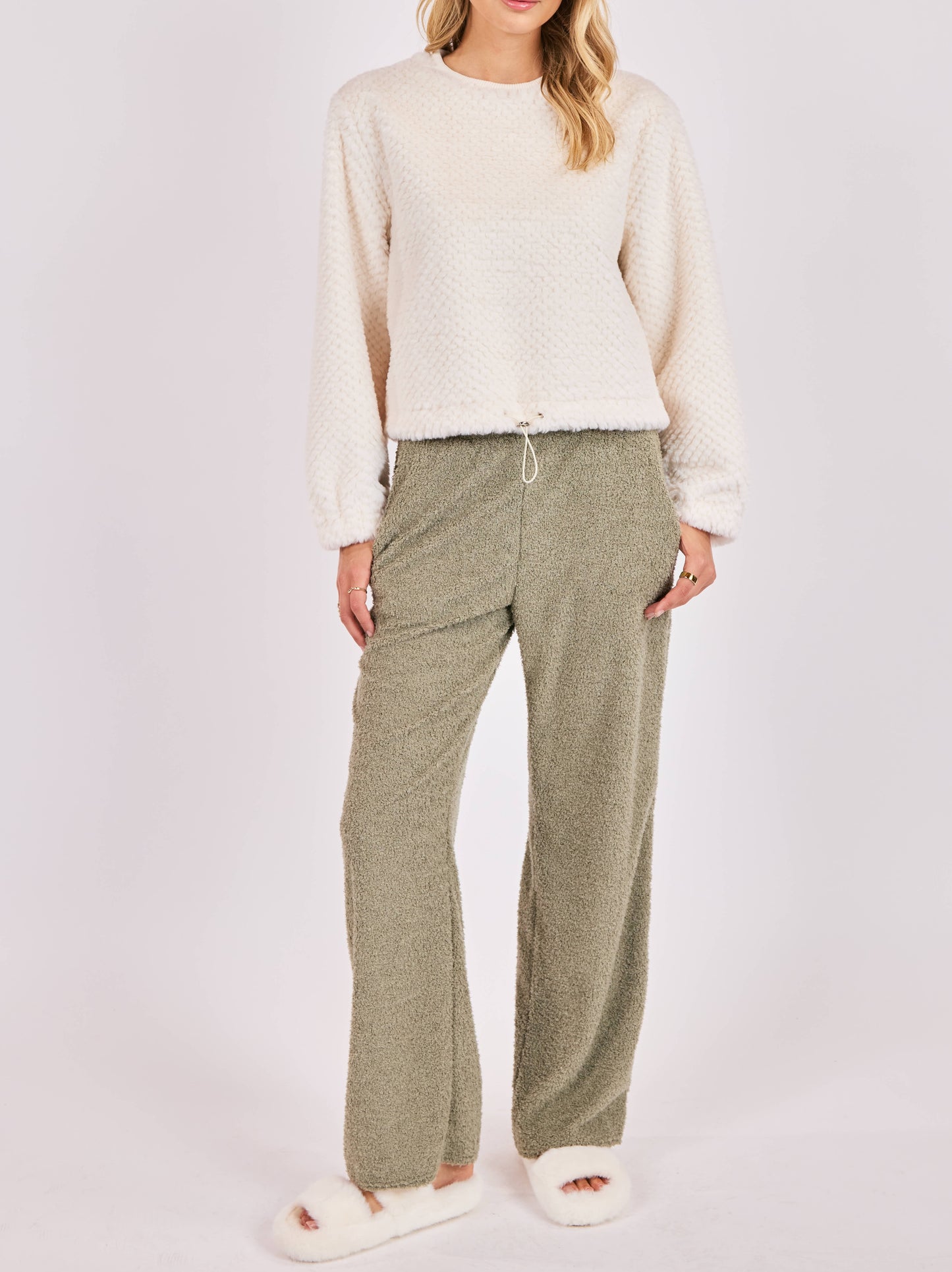 Fuzzy Adjustable Hem Knit Top