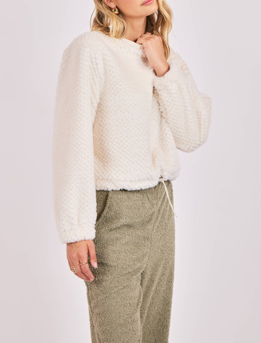 Fuzzy Adjustable Hem Knit Top