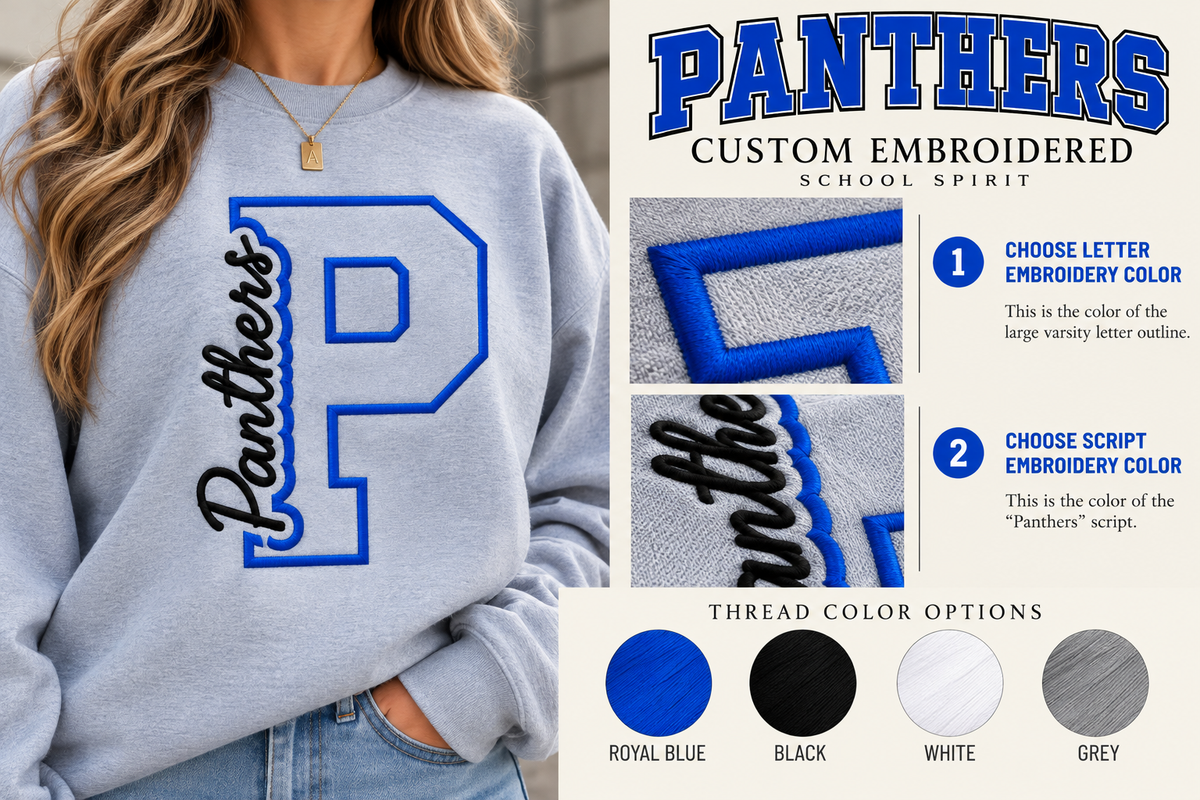 Liberty Panthers Varsity Letter – Custom Embroidered School Spirit