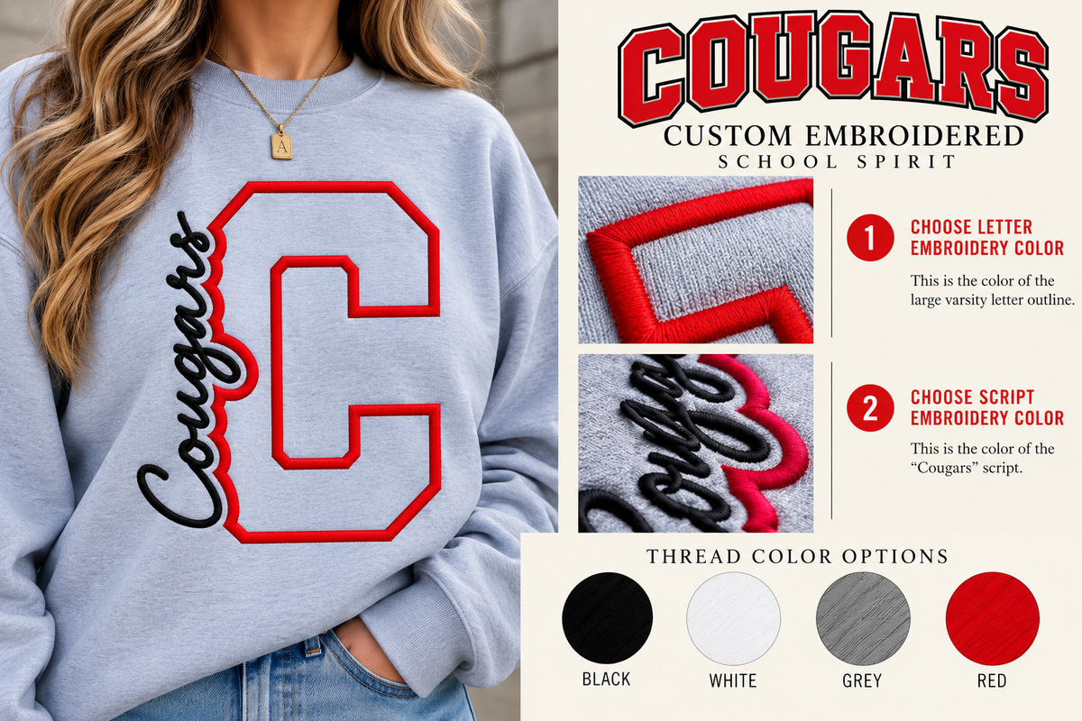 SIUE Cougars Varsity Letter – Custom Embroidered School Spirit