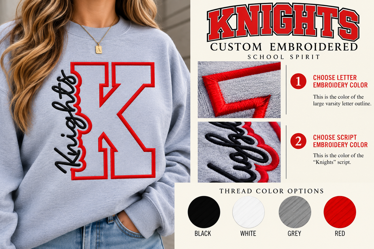 Triad Knights Varsity Letter – Custom Embroidered School Spirit