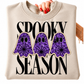 Spooky Season Ghost Appliqué Sweatshirt | Custom Fabric Halloween Crewneck