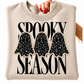 Spooky Season Ghost Appliqué Sweatshirt | Custom Fabric Halloween Crewneck
