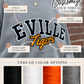 EVILLE Tigers – Custom Embroidered School Spirit