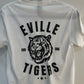EVILLE TIGERS Black on White Tee