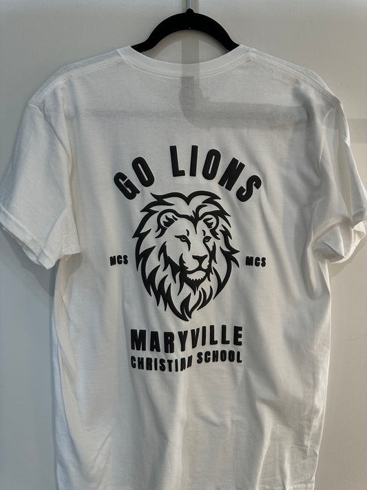 MCS LIONS Black on White Tee