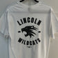 LINCOLN MIDDLE SCHOOL WILDCATS Black on White Tee