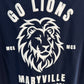 MCS LIONS White on Navy Tee
