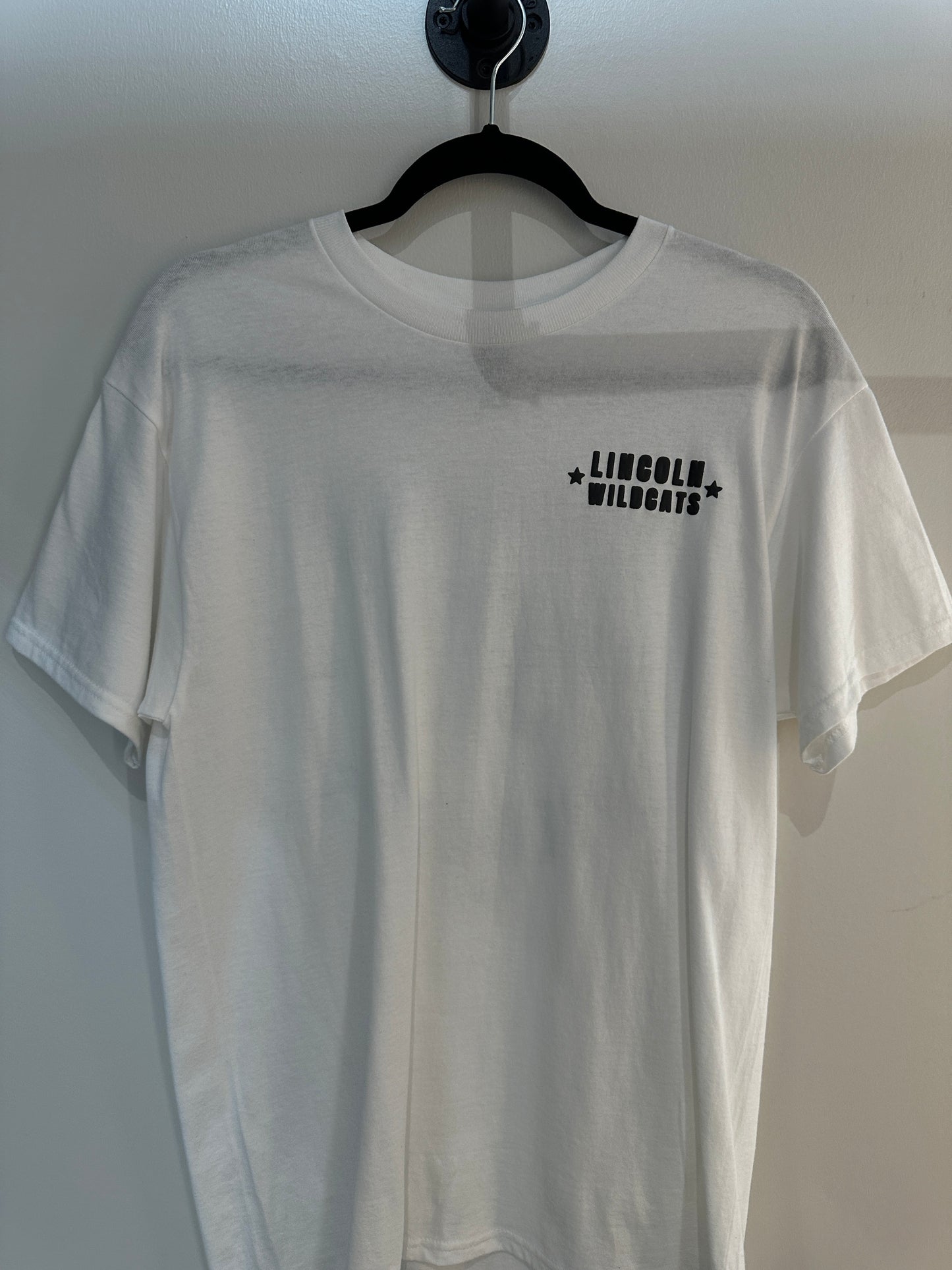 LINCOLN MIDDLE SCHOOL WILDCATS Black on White Tee
