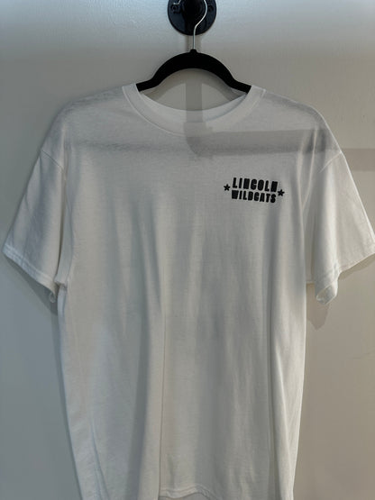 LINCOLN MIDDLE SCHOOL WILDCATS Black on White Tee