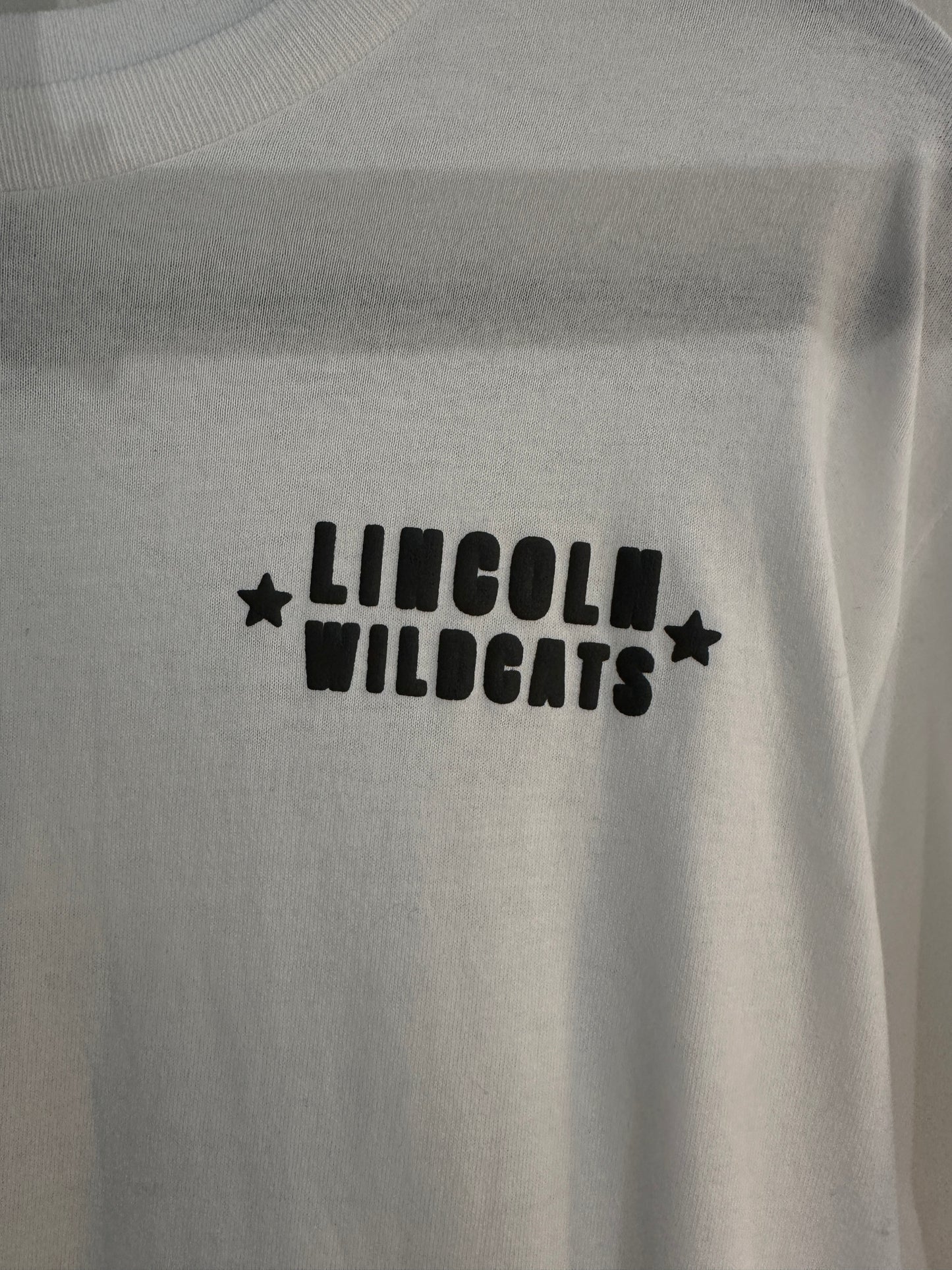 LINCOLN MIDDLE SCHOOL WILDCATS Black on White Tee