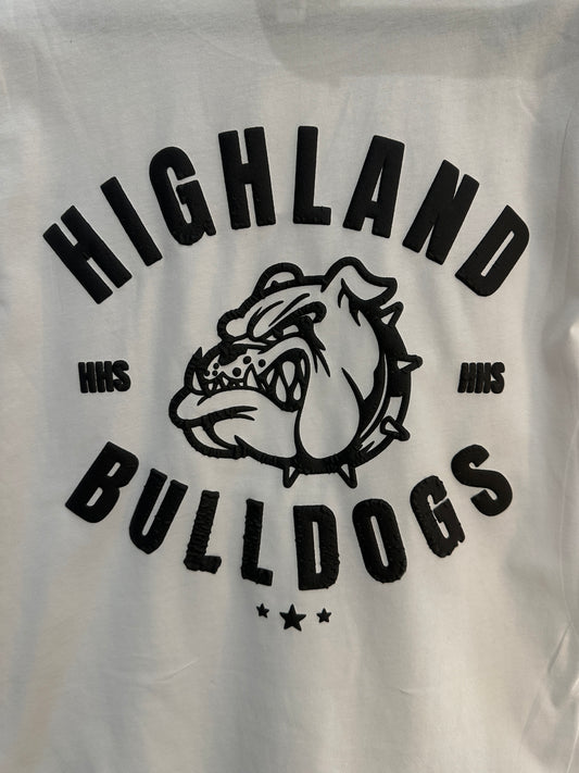 HIGHLAND BULLDOGS Black on White Tee