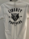 LIBERTY MIDDLE SCHOOL PANTHERS Black on White Tee