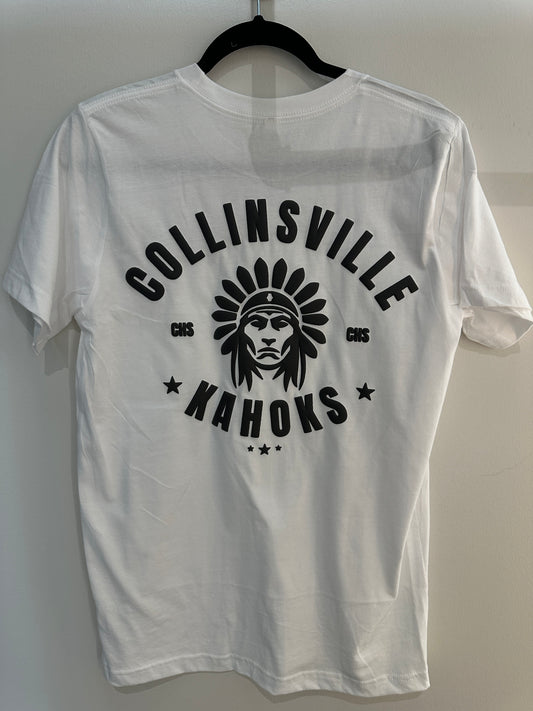 COLLINSVILLE KAHOKS Black on White Tee