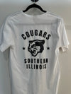 SOUTHERN ILLINOIS COUGARS Black on White Tee