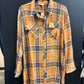 Rolled Up Sleeve Washed Plaid Shirt Dress