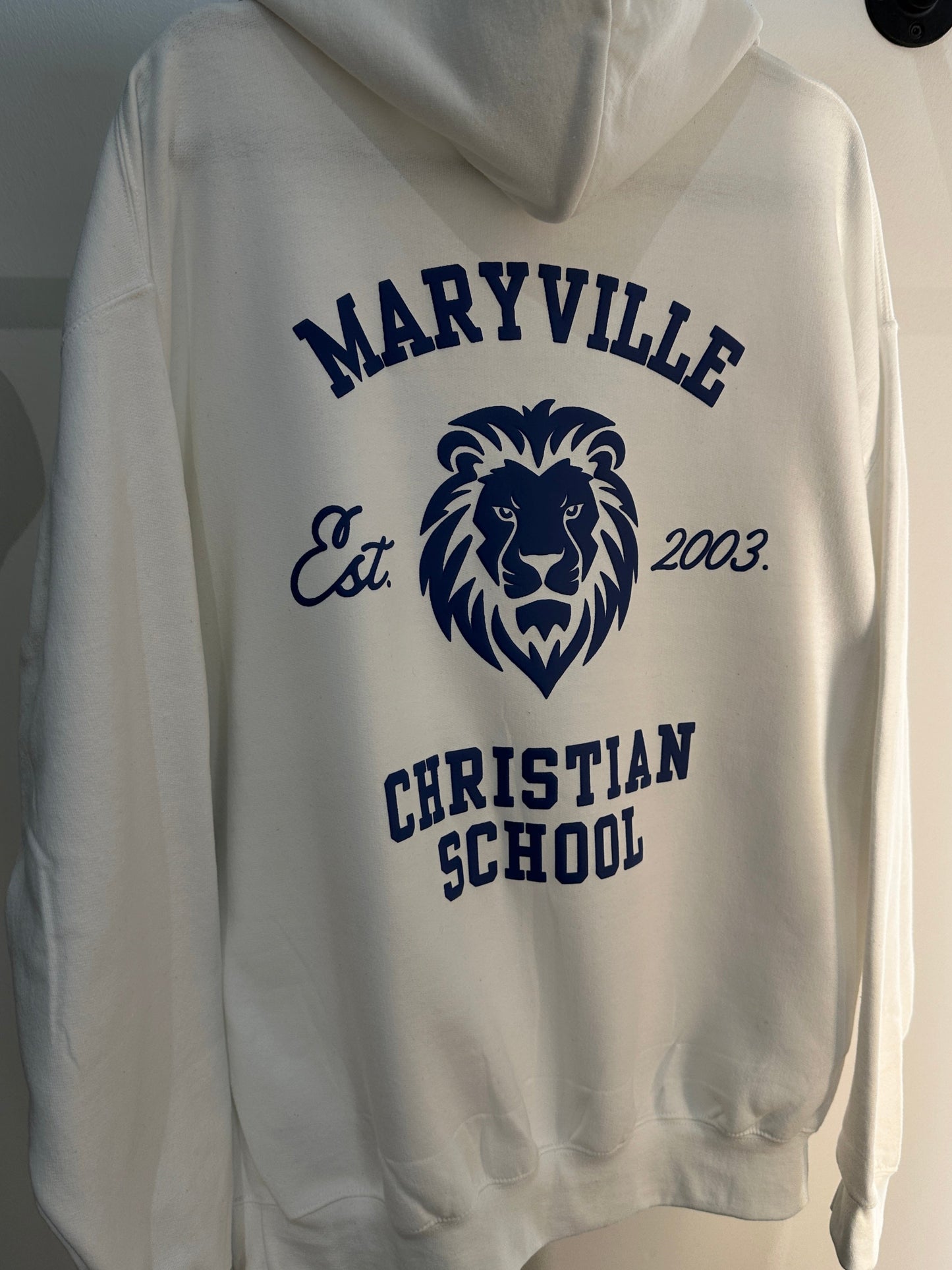 MCS LIONS Navy on White School Hoodie