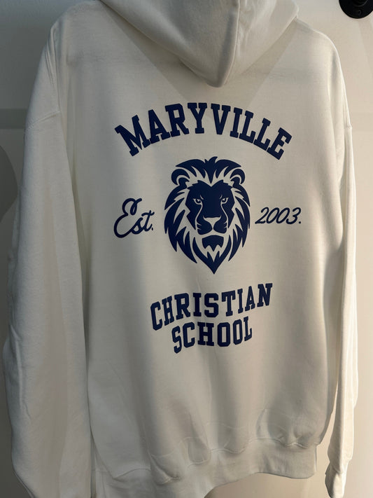 MCS LIONS Navy on White School Hoodie