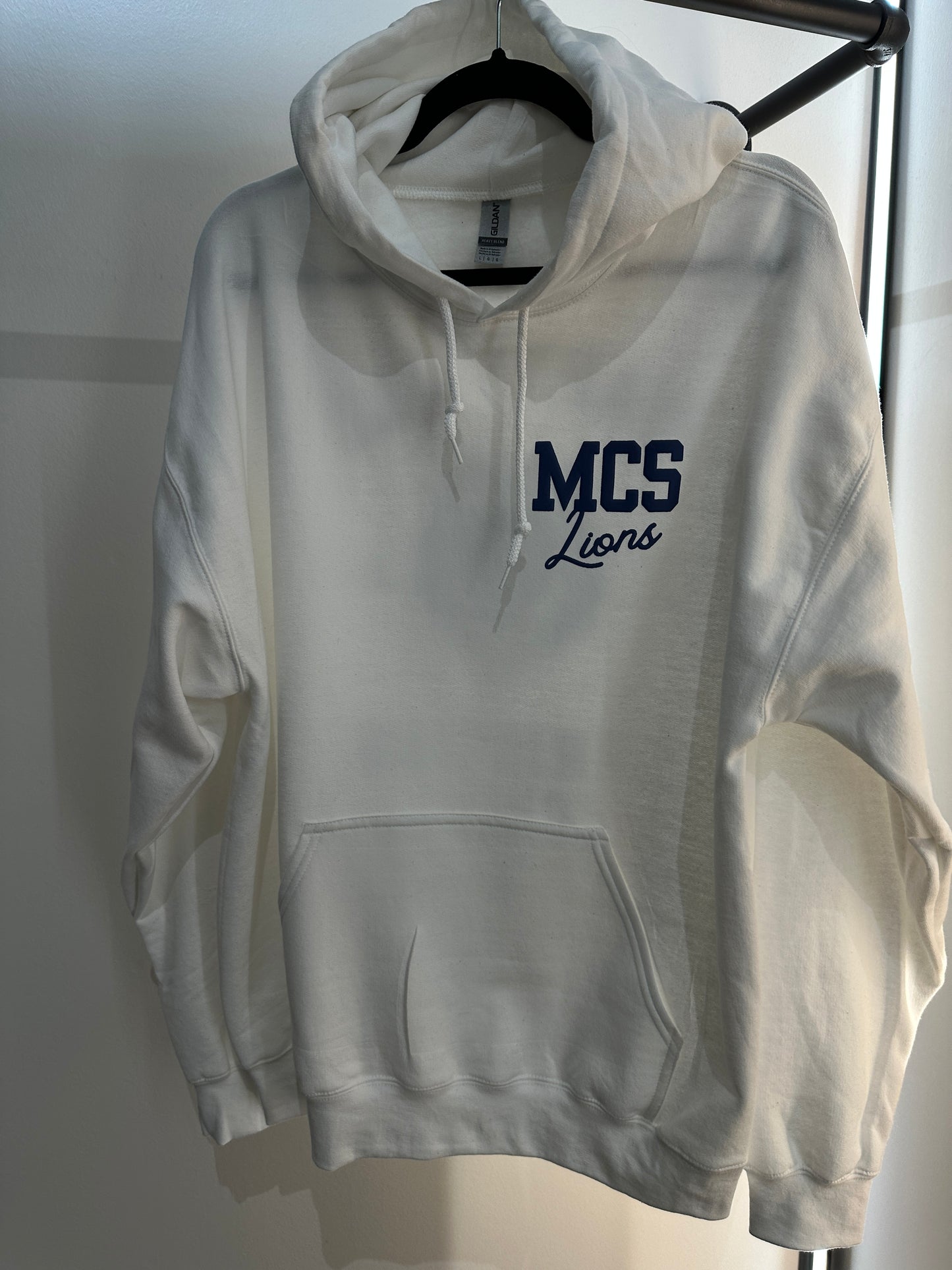 MCS LIONS Navy on White School Hoodie