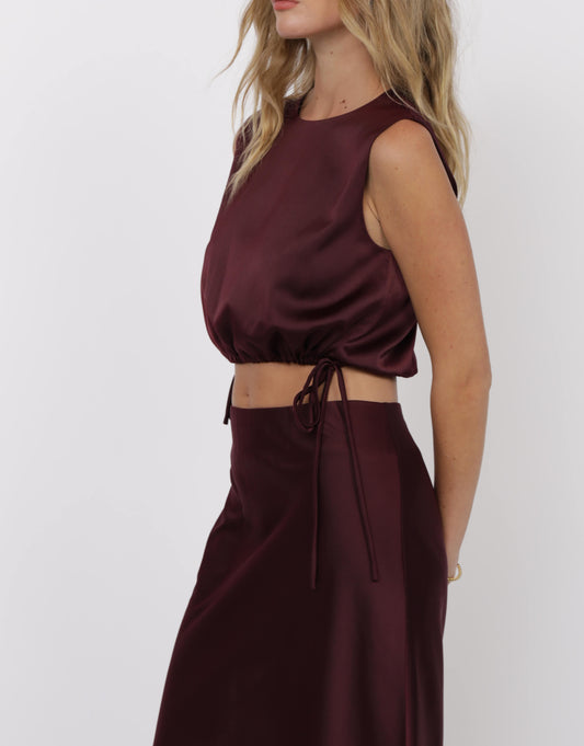 Deep Trance Tank Crop With Side Ties