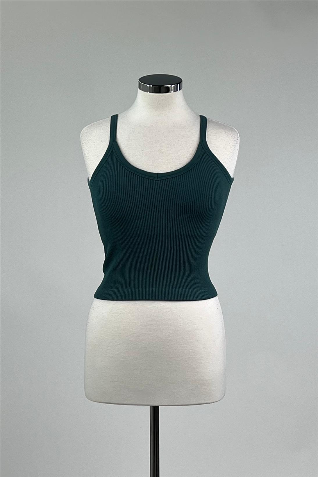 Seamless Ribbed Tank with Inner Padded Lining