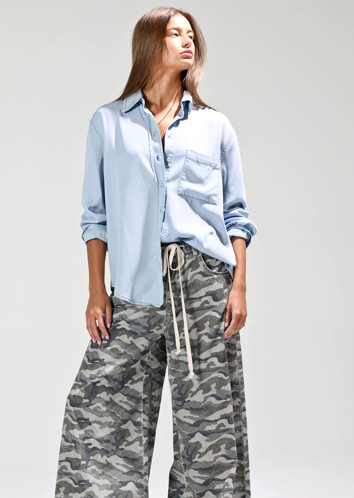 Washed Out Button Down Lyocell Shirts