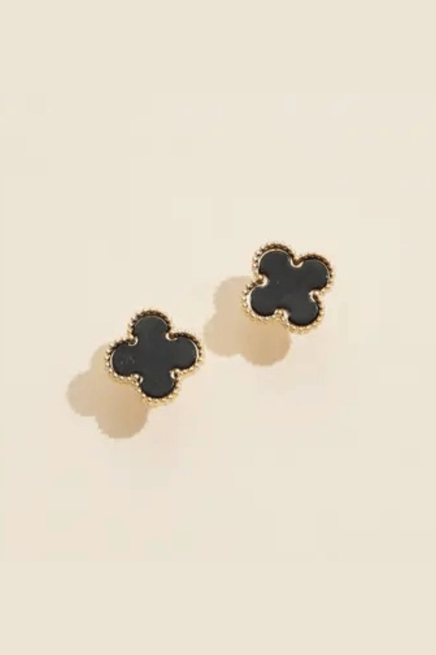 Clover Stud Earrings - Black